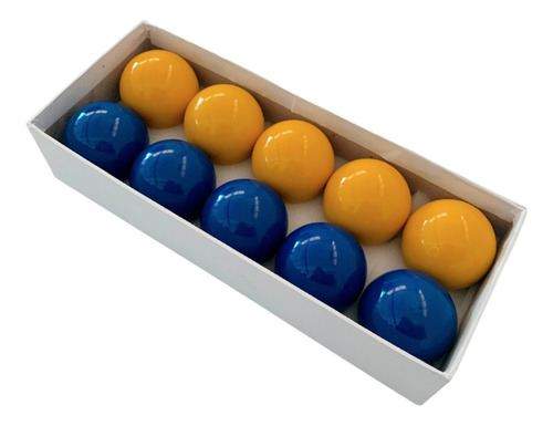 Jogo Bolas Mata Mata 54mm Amarelo E Azul P/ Bilhar Sinuca